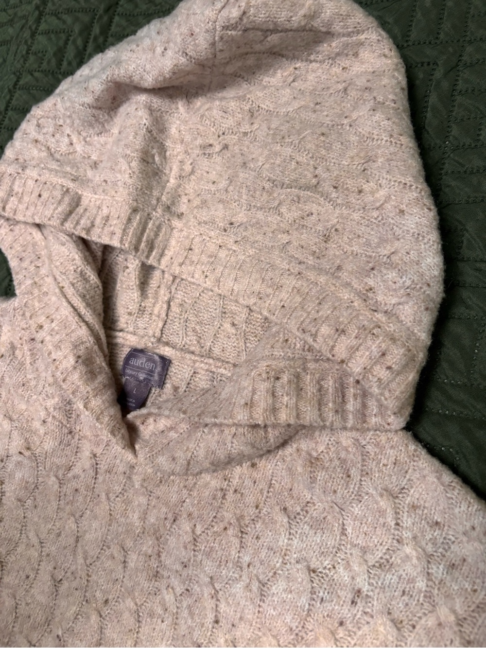Auden Speckled Cream Cable Knit Loungewear Set- Top L/Bottoms XL - Picture 4 of 6